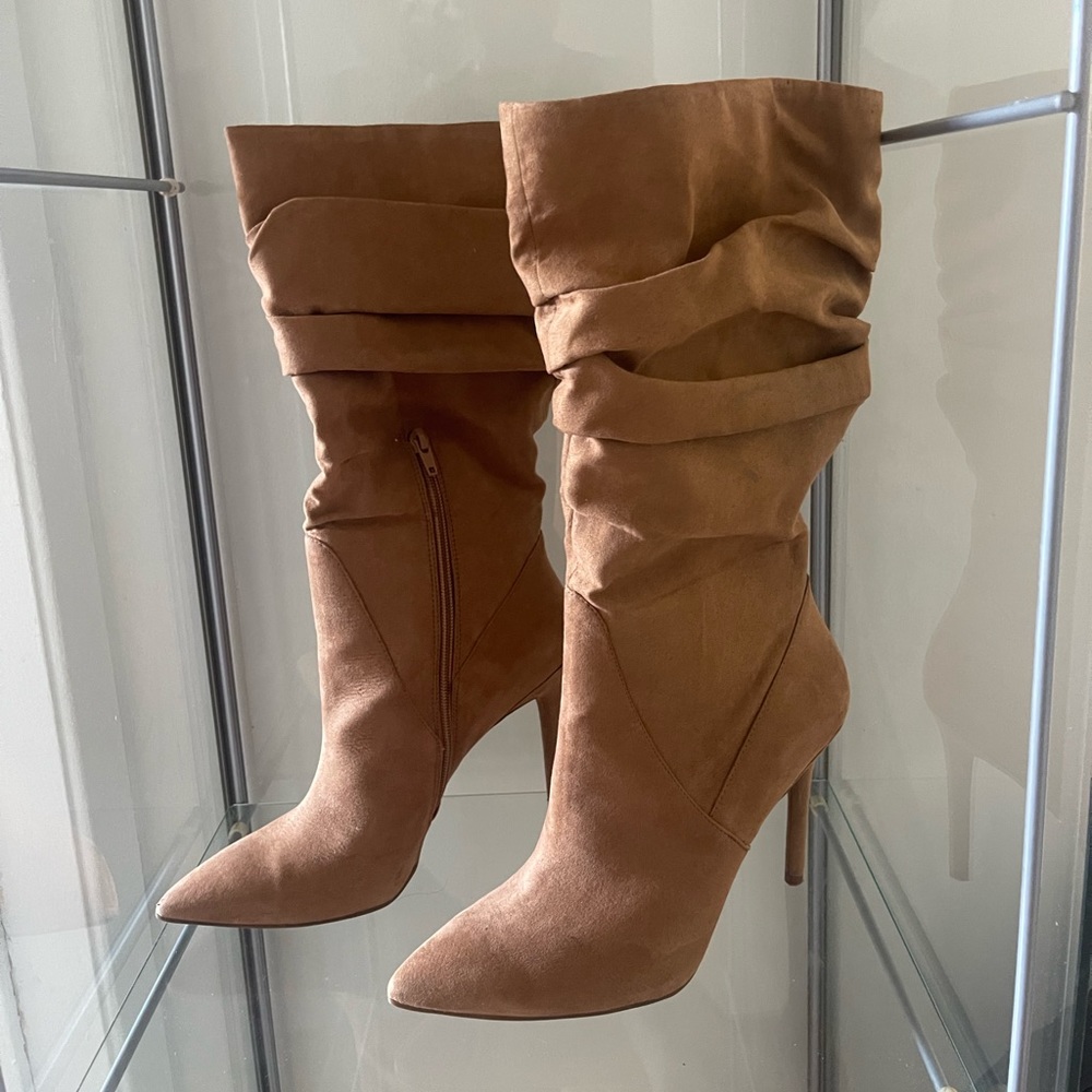Jessica Simpson Hazelnut Microsuede Heel Boot